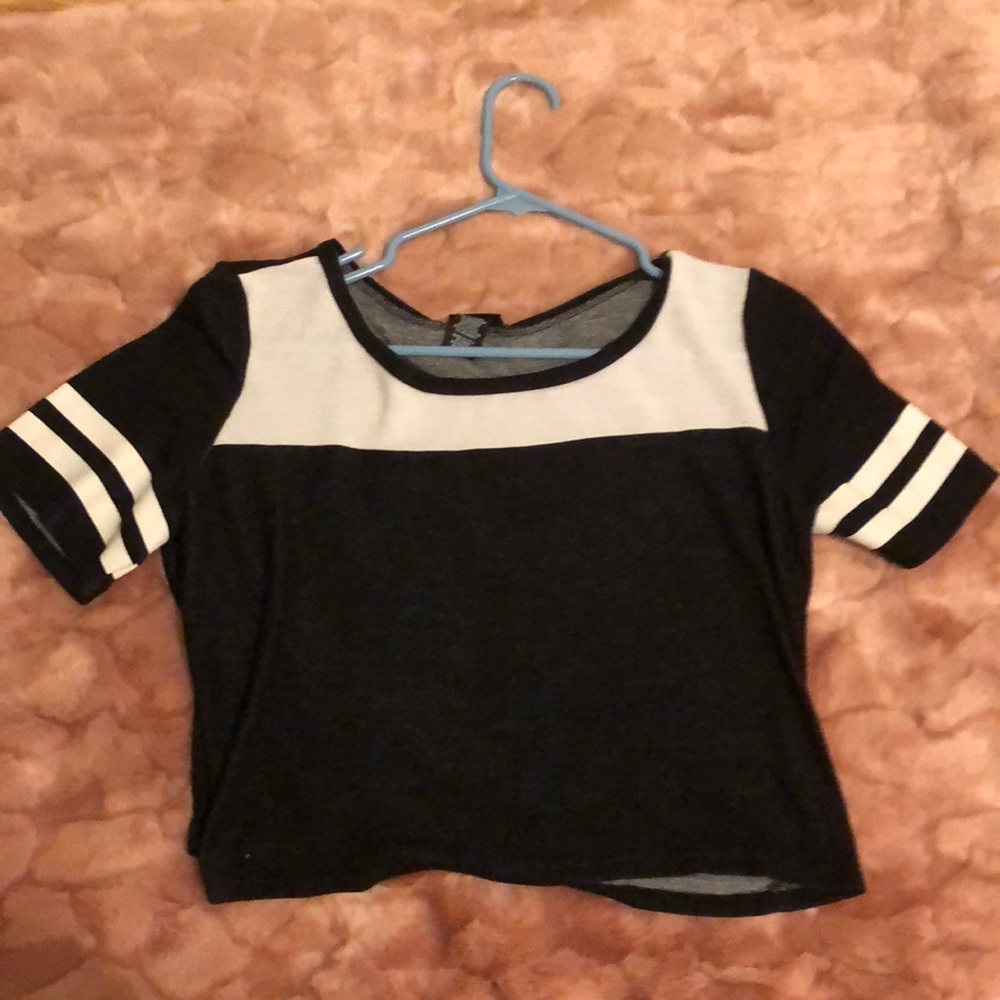 A cute cropped black and white top from Rue 21